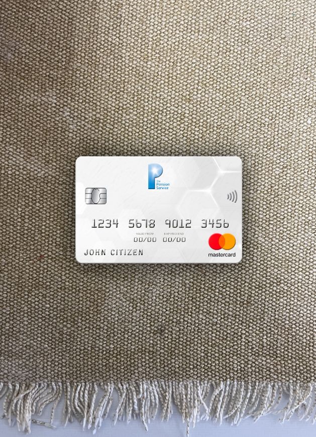 Download United Kingdom The Pension Service bank mastercard photolook front Photoshop template